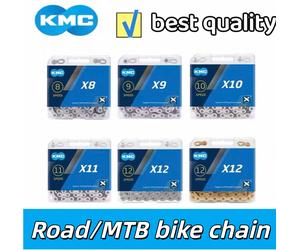 KMC X8 X9 X10 X11 X12 chaîne de vélo de route/vtt 8v 9v 10v 11v 12v 118L 126L pédalier de chaîne de vélo avec lien rapide pour SHIMANO SRAM KMC X12 Silver Black