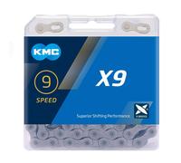 KMC X9 Chain Unisexe, Mixte 1/2" x 11/128" Gris