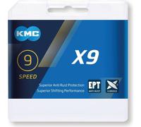 KMC X9 ETP Chaîne de vélo 9 vitesses Chaîne de vélo 114 maillons 1/2" x 11/128" pour dérailleur avec Missing Link Antivol de chaîne