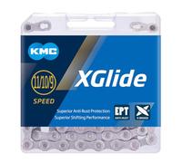 KMC xGlide EPT 9, 10 et 11 vitesses, argent foncé, maillons 118