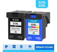 KMCYinks cartouche d'encre Compatible pour HP 21XL 22XL 21 22 XL remplacement pour HP21 Deskjet F2180 F2280 F4180 F2200 F380 imprimante-1 Noir 1 Couleur