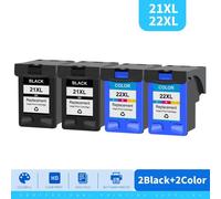 KMCYinks cartouche d'encre Compatible pour HP 21XL 22XL 21 22 XL remplacement pour HP21 Deskjet F2180 F2280 F4180 F2200 F380 imprimante-2 Noir 2 Couleur
