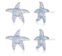 KMEOSCH Lot de 2 paires de boucles d'oreilles en plastique hypoallergénique pour oreilles sensibles Doré, rose et bleu - Légères, tendance et prêtes à offrir, Small, Résine silicone acrylique, Pas de