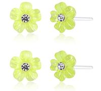 KMEOSCH Lot de 2 paires de boucles d'oreilles hypoallergéniques en forme de petite fleur pour oreilles sensibles - Gardez le trou ouvert et aidez à guérir de nouveaux piercings, Small, Résine Silicone