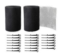KMERCE 2 Rouleaux Grilles de Protection de Gouttière durable en PP, Protège Toiture et Protection contre Feuille + PLUS 24 Crochets de fixation+18cm de largeur+16m de longeur