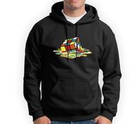 KMF T-SHIRT - Sweat à capuche Cube Rubik fondu Sheldon, Noir , S