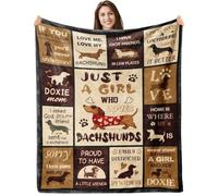 KMFASVX Cadeau Teckel, Cadeau pour Les Amateurs de Teckels, Douce et Confortable en Flanelle Lavable pour la Maison Le Bureau la Chambre Le Lit Le Canapé la Chaise Cadeau 130 x 100 cm