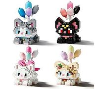 KMFASVX Lot de Mini Blocs de Construction Chat, 4 PCS Jouets de Construction Puzzle 3D Chat, Animaux Jouets Enfant Convient aux Adultes et aux Enfants Cadeau Anniversaire Enfants