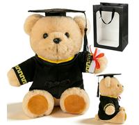 KMFASVX Ours en Peluche avec Chapeau et Robe de Fin d'études Cadeau de Remise de diplôme - Cadeau pour Filles et garçons - Félicitations - Cadeau d'école 25cm