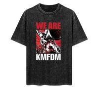 KMFDM We are KMFDM Industrial Front 242 Die Krupps Mdfmk Ebm Men and Women Vintage Washed Short Sleeve T-Shirt Streetwear Loose Casual Size XXL
