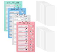 KMFYMPT 4 Pièces To Do List, 20 x 12 cm Tableau Organisation Famille, Planificateur, Tableau de Liste de Contrôle, Livré 20 Remplacement Vierges, Convient Développement d'Habitudes d'Autodiscipline