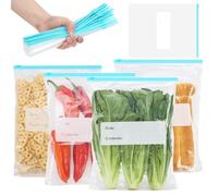 KMFYMPT 50 Pièces Sac Congelation Reutilisable, 32 x 26 cm Sac Congelation Zip, Ziplock Bag 3L, Grands Sachet Congelation Zip, Sans BPA, Convient pour Conserver les Légumes, les En-Cas et la Viande