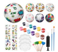 KMFYMPT Activité Manuelle, Kit Créatif, Kit Peinture de Football, Ballon Foot Personnalisé, Comprend 6 Ballons de Football 18cm Diamètre, Avec Pompe à Air, Idéal Comme Outil d'apprentissage Esthétique