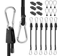 KMFYMPT Tendeurs Élastiques avec Mousqueton Ensemble 18 Pièces, 100cm Tendeur Elastique, Sandow pour Bache, Tendeur Velo, Livré avec Clip Fixation, Cordon Elastique 15cm, Convient Manutention Bagages