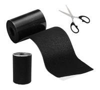 KMFYMPT Tissu Autocollant Reparation, 10 x 200 cm Kit Reparation Siege Auto Tissu, Patch Autocollant Textile Imperméable, Livré avec des Ciseaux, Convient aux Vestes, Tentes, Doudounes - Noir