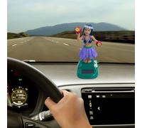 Kmg791 Figurine de danseuse à énergie solaire qui secoue la tête - Décoration de voiture - Statue de danse à énergie solaire - KMg791 (C, taille unique)