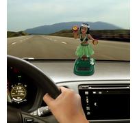 KMg791 Figurine de danseuse à énergie solaire qui secoue la tête - Décoration de voiture - Statue de danse à énergie solaire (F, taille unique)