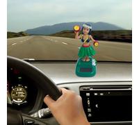 Kmg791 Figurine de danseuse à énergie solaire qui secoue la tête - Décoration de voiture - Statue de danse à énergie solaire (D, taille unique)