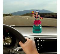 Kmg791 Figurine de danseuse à énergie solaire qui secoue la tête - Décoration de voiture - Statue de danse à énergie solaire (A, taille unique)