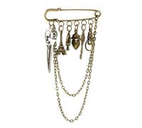 KMGDM Broche en forme de tête de mort à suspendre pour costume, boutons de chemise, accessoires pour couples, chaînes, pompons, broches, 5x8cm, Métal