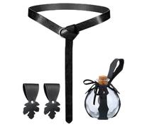 KMGDM Ceinture médiévale en cuir avec cordon de serrage - Bouteille de potion en liège - Accessoire de cosplay pour adulte, Noir , Skirt Clip Size:6.5x11.50cm, T14