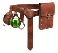 KMGDM Costume d'Halloween médiéval pour homme - Pochettes de ceinture de pirate - Accessoires de déguisement vikinges pour cosplay, marron, mixed size, T2