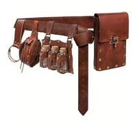 KMGDM Costume d'Halloween médiéval pour homme - Pochettes de ceinture de pirate - Accessoires de déguisement vikinges pour cosplay, marron, mixed size, T1