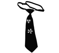 KMGDM Cravate élégante avec strass pour chemise preppy pour femme homme étudiant uniforme réglable pré-nouée noire