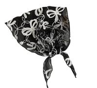 KMGDM Écharpe en dentelle aérée pour femme - Motif brodé complexe - Séchage rapide - Lavable en machine - Légère - Triangle, Noir , taille unique