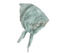 KMGDM Écharpe en dentelle aérée pour femme - Motif brodé complexe - Séchage rapide - Lavable en machine - Légère - Triangle, vert menthe, taille unique