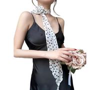 KMGDM Écharpe tendance en soie à pois, idéale pour les réunions d'affaires et les occasions à thème, écharpe tendance, E, taille unique