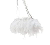 KMGDM Élégant sac à main à plumes avec chaîne réglable pour transporter à la main ou à l'épaule, sac à dîner pour fêtes de mariage