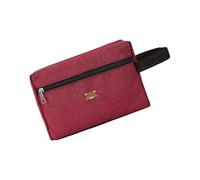 KMGDM Élégante trousse de maquillage Oxford avec motif ours ergonomique pour voyage essentiel et quotidien, Wine Re, 22x7x16cm