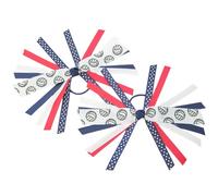 KMGDM Lot de 2 élastiques à cheveux softball pour filles avec ruban coloré et serpentins élastiques pour queue de cheval