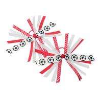 KMGDM Lot de 2 élastiques à cheveux softball pour filles avec ruban coloré et serpentins élastiques pour queue de cheval