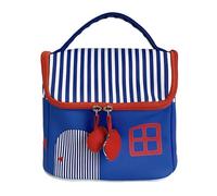 KMGDM Lovely House Trousse de maquillage de poche Grande capacité Trousse de toilette Sac de rangement de soins de la peau Trousse de toilette de voyage pour femme, bleu mer, 21.5x14.5x19cm