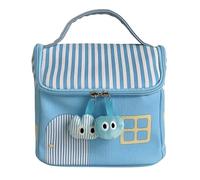KMGDM Lovely House Trousse de maquillage de poche Grande capacité Trousse de toilette Sac de rangement de soins de la peau Trousse de toilette de voyage pour femme, bleu ciel, 21.5x14.5x19cm