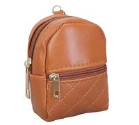 KMGDM Petit porte-monnaie, porte-clés, pochette de rangement légère et portable pour écouteurs, pièces de monnaie et clés, support pour écouteurs, marron, 7x4.5x10cm, Conforme à l'image