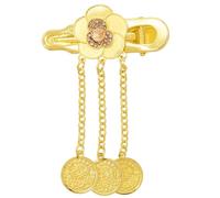 KMGDM Pince à cheveux dorée unique avec glands de monnaie pour les jeunes femmes à la mode style canard clip pour costume ethnique