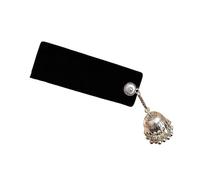 KMGDM Pince à cheveux style ethnique en velours avec pompons et clochettes pour femme et passionnées de mode
