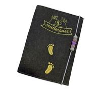 KMGDM Pochette pour certificat de maternité allemand - En feutre épais - Pour carte d'hôpital, Gris foncé Type 2, 14x20cm, Conforme à l'image