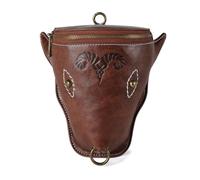 KMGDM Pochettes médiévales en cuir pour ceinture, accessoires de costume, sac banane LARP, sac banane en cuir PU, porte-monnaie cadeaux, Sac marron, 8.4x18x19cm