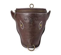 KMGDM Pochettes médiévales en cuir pour ceinture, accessoires de costume, sac banane LARP, sac banane en cuir PU, porte-monnaie cadeaux, Sac kaki, 8.4x18x19cm