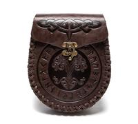 KMGDM Pochettes médiévales en cuir pour ceinture, accessoires de costume, sac banane LARP, sac banane en cuir PU, porte-monnaie cadeaux, Couleur café., 15.1x4.4x19cm, FBG200CF