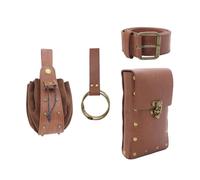 KMGDM Pochettes médiévales en cuir pour ceinture Renaissances Accessoires de costume LARP Sac banane Fannys Pack Fannys en cuir PU Porte-monnaie Cadeaux, Sac banane marron avec porte-clés