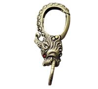 KMGDM Porte-clés créatif en forme de loong en forme de dragon chinois en laiton sculpté