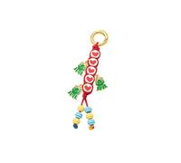KMGDM Porte-clés en forme de cœur avec perles - Plaqué or - Multicolore - Décoration pour sacs et clés, Grenouille rouge