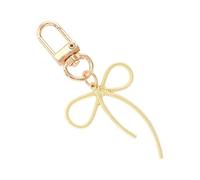 KMGDM Porte-clés en métal avec joli nœud pour sac à dos, sac à main, voiture, décoration de sac, doré, 8cm