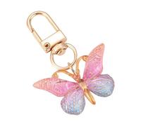 KMGDM Porte-clés papillon en acrylique coloré pour sacs, sacs à dos et clés avec crochet pratique pour décoration de sac à main, Couleur 03, 5.4x3.8cm