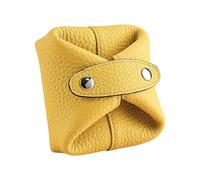 KMGDM Porte-monnaie élégant avec fermeture à boucle, organiseur compact en polyuréthane, porte-cartes, clés organisées pour les voyages essentiels, jaune, 9x4x9cm